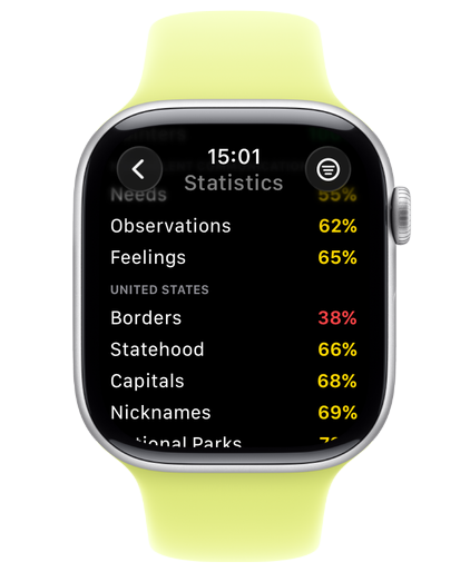 WristRecall topic-by-topic mastery on Apple Watch